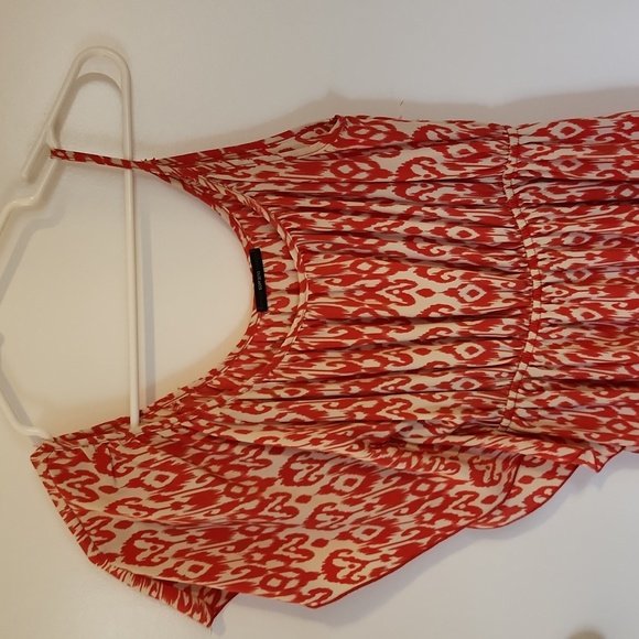 Orange and cream tribal print dress - Picture 2 of 6